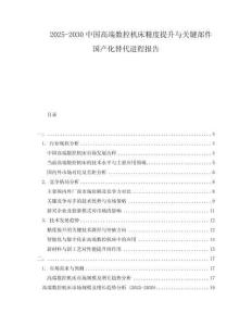 2025-2030中國高端數控機床精度提升與關鍵部件國產化替代進程報告