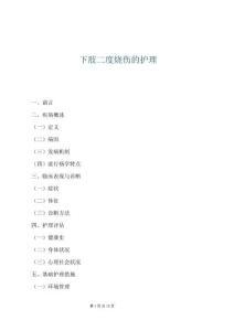 下肢二度燒傷的護理