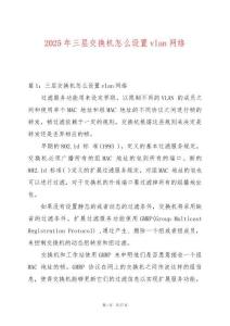 2025年三層交換機怎么設置vlan網絡