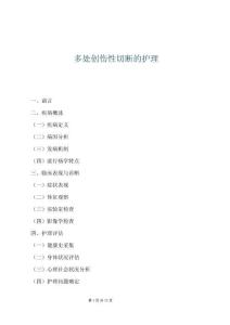 多處創(chuàng)傷性切斷的護理