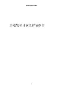 磨邊輪項目安全評估報告