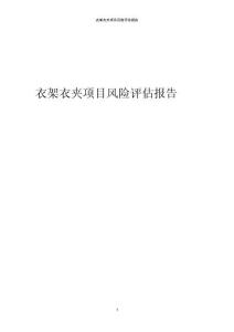 衣架衣夾項目風險評估報告