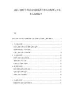 2025-2030中國(guó)動(dòng)力電池梯次利用技術(shù)標(biāo)準(zhǔn)與市場(chǎng)準(zhǔn)入條件報(bào)告