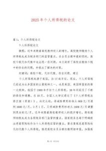 2025年個人所得稅的論文