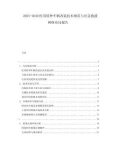2025-2030醫用特種車輛改裝技術規范與應急救援網絡布局報告