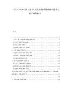 2025-2030中國工業AI視覺檢測系統準確率提升與技術路線報告