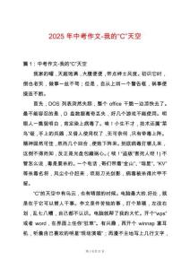2025年中考作文-我的“C”天空