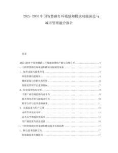 2025-2030中國智慧路燈環境感知模塊功能演進與城市管理融合報告