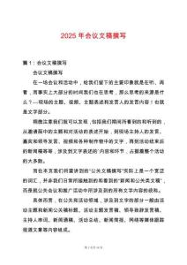 2025年會(huì)議文稿撰寫