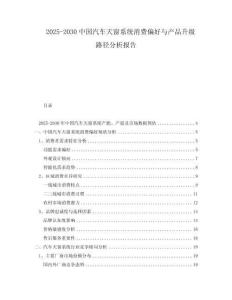 2025-2030中國汽車天窗系統消費偏好與產品升級路徑分析報告