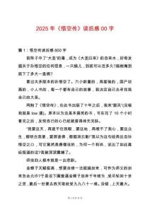 2025年《悟空傳》讀后感00字