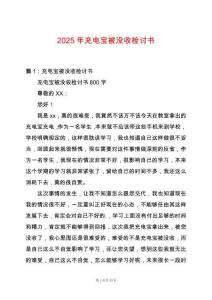 2025年充電寶被沒收檢討書