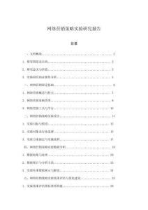 網(wǎng)絡(luò)營銷策略實驗研究報告