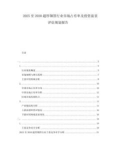 2025至2030超厚銅箔行業(yè)市場占有率及投資前景評估規(guī)劃報告