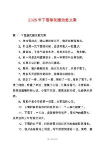 2025年下雪摯友圈治愈文案