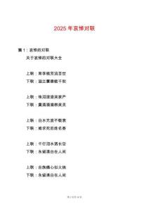2025年哀悼對聯(lián)