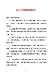 2025年前程似錦的句子