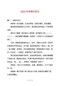 2025年好哥們作文