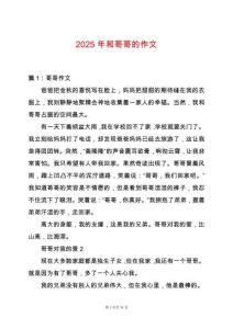 2025年和哥哥的作文