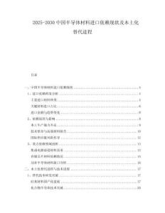 2025-2030中國半導(dǎo)體材料進(jìn)口依賴現(xiàn)狀及本土化替代進(jìn)程