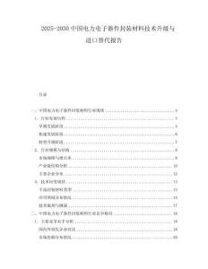 2025-2030中國(guó)電力電子器件封裝材料技術(shù)升級(jí)與進(jìn)口替代報(bào)告
