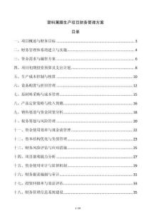 塑料薄膜生產項目財務管理方案