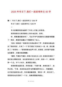 2025年冬日下我們一起進球作文00字