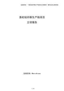 滌綸短纖維生產線項目立項報告（模板）