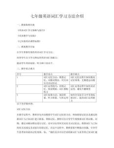 七年級(jí)英語詞匯學(xué)習(xí)方法介紹