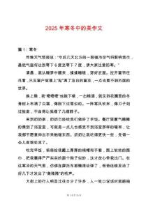 2025年寒冬中的美作文