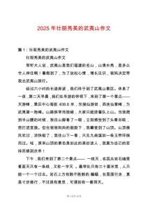 2025年壯麗秀美的武夷山作文