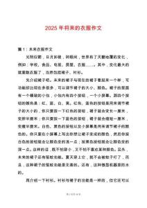 2025年將來(lái)的衣服作文