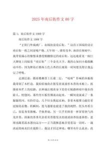 2025年南后街作文00字