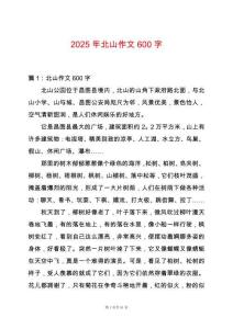 2025年北山作文600字