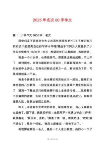 2025年名次00字作文