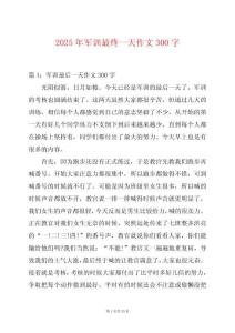 2025年軍訓最終一天作文300字