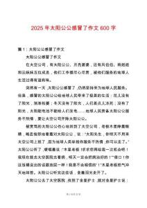 2025年太陽(yáng)公公感冒了作文600字