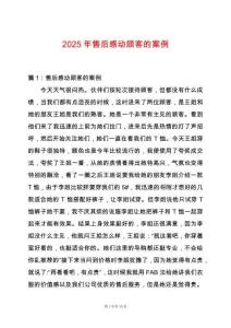 2025年售后感動顧客的案例