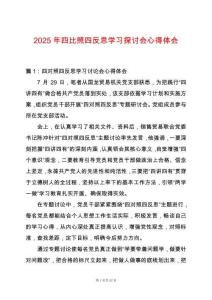 2025年四比照四反思學習探討會心得體會