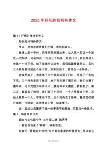 2025年好玩的找特務(wù)作文