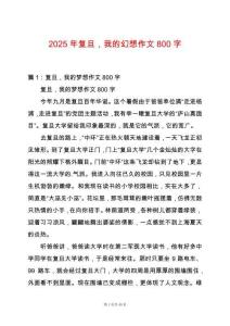 2025年復(fù)旦，我的幻想作文800字