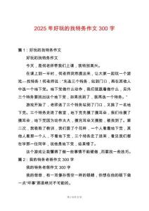 2025年好玩的找特務作文300字