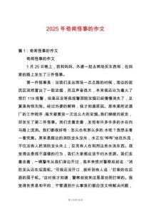 2025年奇聞怪事的作文