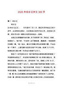2025年回鄉(xiāng)記作文300字