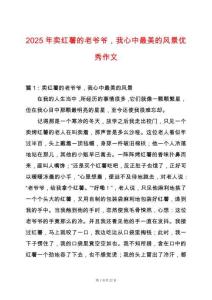 2025年賣紅薯的老爺爺，我心中最美的風景優秀作文