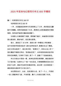 2025年堅(jiān)持與幻想同行作文800字精彩