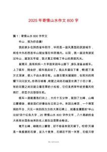 2025年寄情山水作文800字
