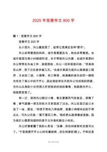 2025年寵愛作文800字