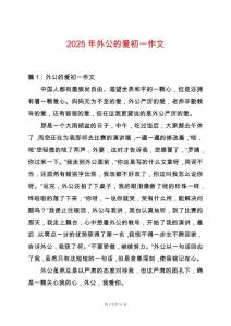 2025年外公的愛初一作文