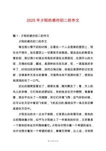 2025年夕陽的感傷初二的作文